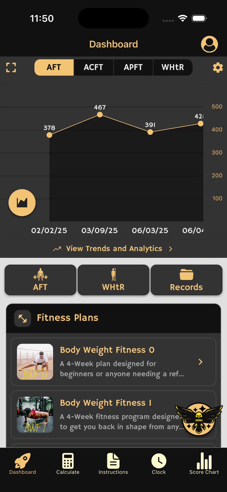 ArmyFit on a phone